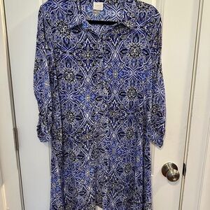 Cupio Blue Patterned Women's Blouse